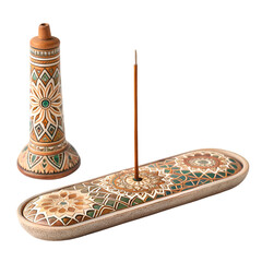 Colorful Ceramic Incense Stick Holder With Incense Stick And Decorative Stand patterned