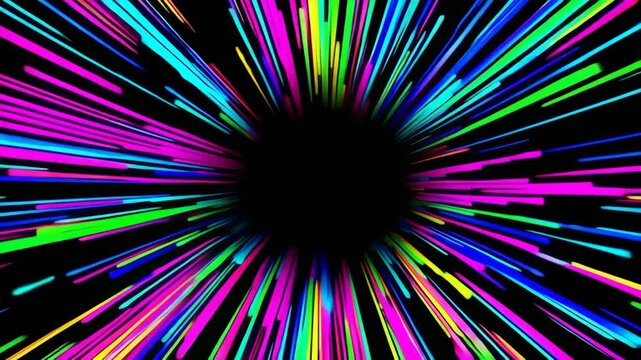 Dynamic Color Light Trails Rushing Fast