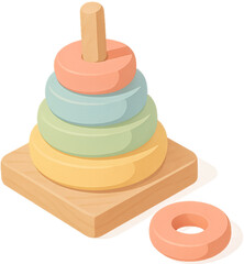 원목 링 쌓기 장난감