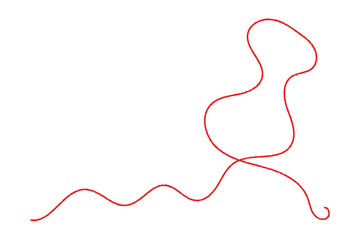 red thraed icon on white background.