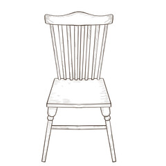 Line drawing: Simple illustration of a chair