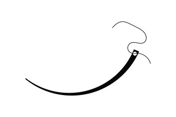 Surgical Needle icon, Suture Needle and thread icon, vector illustration.