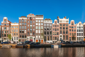 Obraz premium Scenery of Leidsegracht, a canal located in Amsterdam, Dutch, the Netherlands