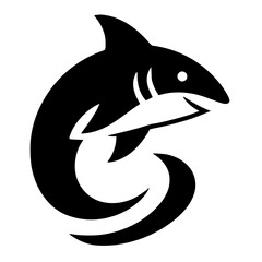Simple shark logo vector design