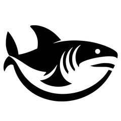 Simple shark logo silhouette vector design