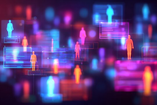 Harnessing virtual tools: the future of classroom education unfolds. Global online community. Teen engages with colorful ai for future education in virtual environment.