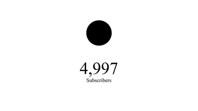 Only a few subscribers left! Celebrate reaching 5k subscribers on your YouTube channel with a festive confetti animation. This 4K quick subscriber count animation counts up to 5k subscribers