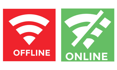 Online Offline web button set. Vector illustration 