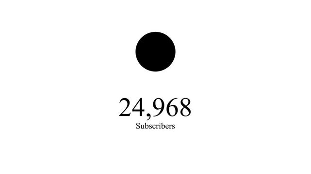 Only a few subscribers left! Celebrate reaching 25k subscribers on your YouTube channel with a festive confetti animation. This 4K quick subscriber count animation counts up to 25k subscribers