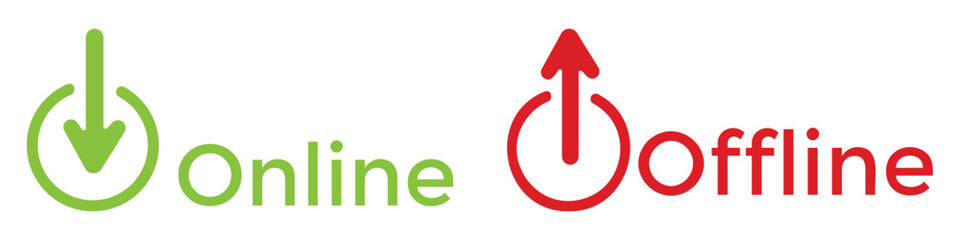 Online offline switch icon vector. On off slider concept. Online and offline button sign