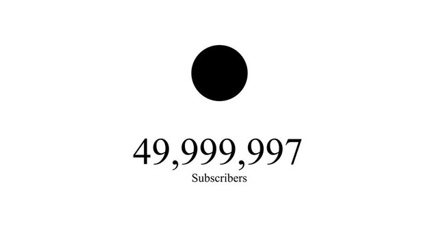 Only a few subscribers left! Celebrate reaching 50M subscribers on your YouTube channel with a festive confetti animation. This 4K quick subscriber count animation counts up to 50M subscribers