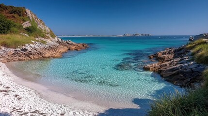 Fototapeta premium Aerial view of Islands beaches with turquoise water and white sand