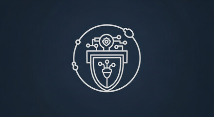 Cyber security logo design for technology company data protection and network security solutions online vector