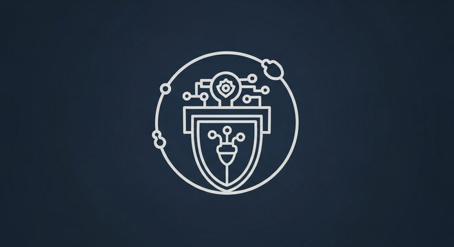 Cyber security logo design for technology company data protection and network security solutions online vector