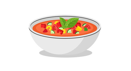 Delicious gazpacho soup illustration showcasing a healthy and colorful vegetable based dish