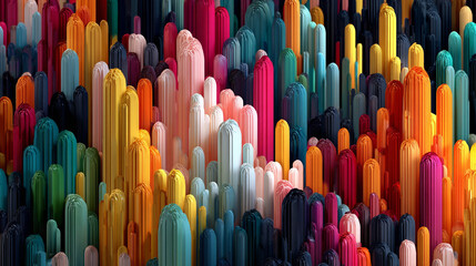 Abstract 3D render with colorful modern background, showcasing vibrant shapes and dynamic design, perfect for contemporary digital art, graphics, and creative visuals