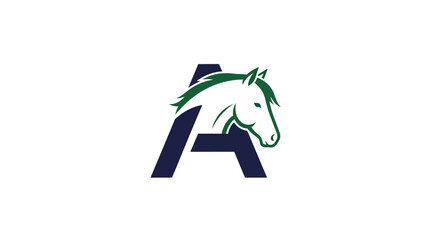 Elegant initial A letter logo design featuring a horse head for business identity
