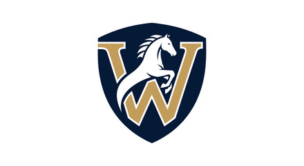 Elegant horse crest design with letter W showcasing strength and sophistication logo emblem