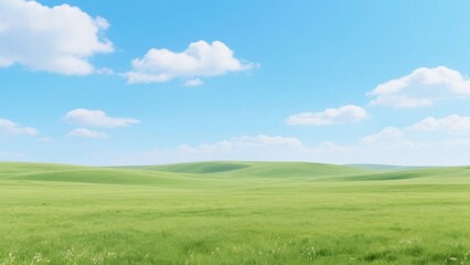 Green grassland and blue sky