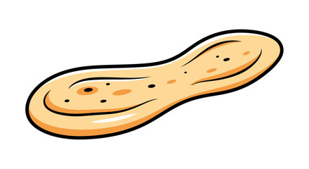 Stylized cartoon illustration of a single peanut on a white background design element