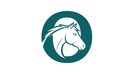 Elegant horse head logo design in a circle symbol representing equestrian and animal themes