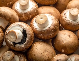 Brown mushrooms cluster