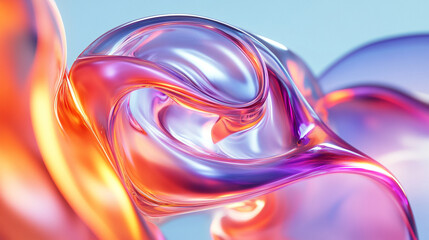 Abstract colorful 3D shape on a futuristic background, blending vibrant tones and dynamic geometry to create a modern, digital, and visually striking design