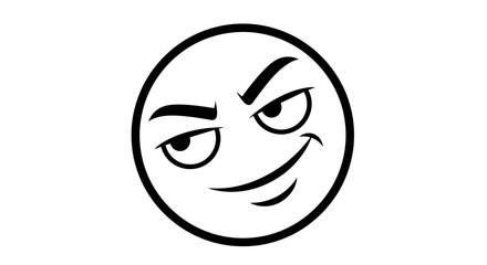 Smirking face emoticon with a mischievous expression ideal for digital communication