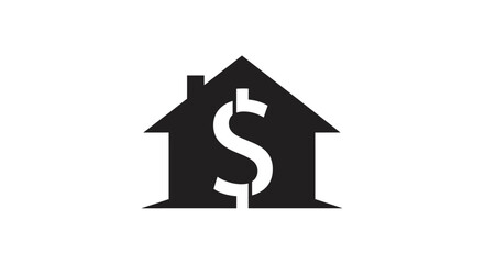 Real estate investment concept showcasing a house with a dollar sign inside for financial