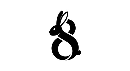 Elegant Rabbit Logo Design: A Unique Combination of a Rabbit and Number Eight