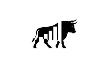 Bull Market Symbol Representing Financial Growth and Investment Strategy with rising bars