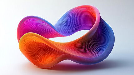 Abstract colorful 3D shape on a futuristic background, blending vibrant tones and dynamic geometry to create a modern, digital, and visually striking design