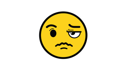 Confused and Suspicious Emoji Expression with Yellow and Black Design Elements