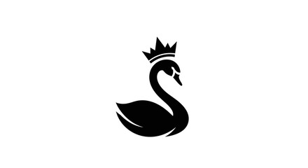Elegant swan logo design with a crown creating a majestic and sophisticated symbol © Anisah