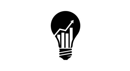 Innovative financial strategy showcasing a light bulb with a rising graph within represents