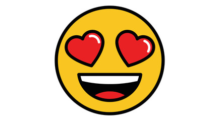 Love-struck emoji with heart-shaped eyes expressing affection and happiness icon