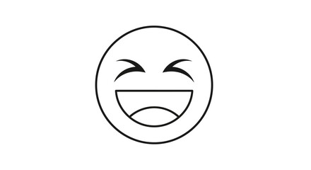 Cheerful Laughing Emoji Face with Closed Eyes Illustration for Graphic Design and Social Media Usage