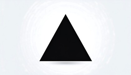 Black Triangle Shape on a White Background with Subtle Shadow