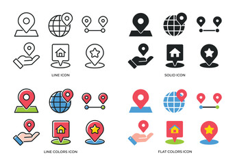 Map Pin Icons. Multi series icons collection