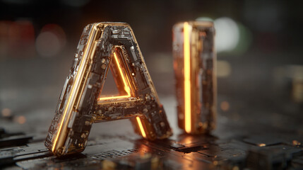 Artificial intelligence concept with ample empty caption space on the side, symbolizing business innovation, technology, and future-focused digital strategy