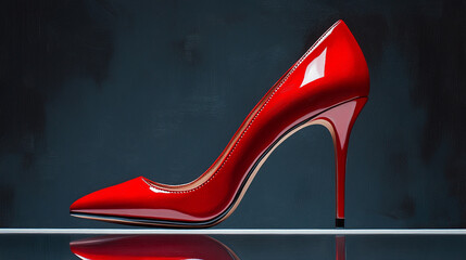 Back view of elegant high heels symbolizes sophistication, luxury, and success set in an exclusive, anticipatory atmosphere evoking glamour and refined style