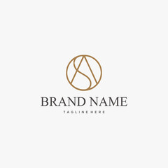 Elegant circular logo with intertwined letters 'A' and 'S' above brand name text.
