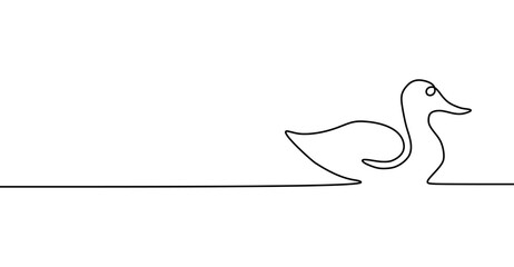 Continuous line drawing. duck. Vector illustration