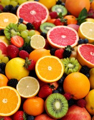 Colorful assortment of fresh fruits