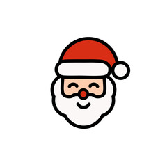 Cartoon Santa Claus Face Icon Christmas Holiday Season Illustration