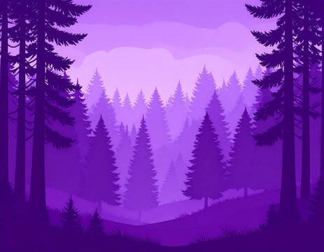 Purple forest landscape