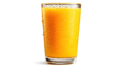Freshly squeezed orange juice served in a tall glass, with condensation on the outside indicating a refreshing and cold beverage, perfect for a healthy start.