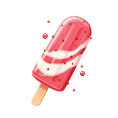 very fresh strawberry flavored ice cream per stick