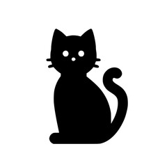 Black cat logo silhouette