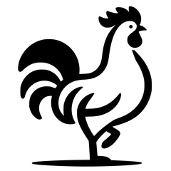 Simple rooster logo silhouette